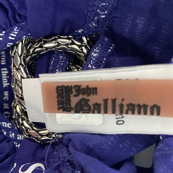 Y2k John Galliano Newspaper Print 2000s Halter Neck Mini Dress - Picture 3 of 6